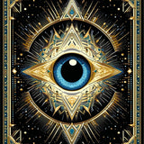 Vibrant Blue Tiled Motif(Black)