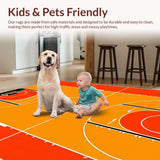 Ultra Soft Area Rug, Non Slip, Stain Resistant, Washable Area Rugs for Living Room, Bedroom, Contemporary Graphic Sports Appeal(Orange)