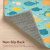 Ultra Soft Area Rug, Non Slip, Stain Resistant, Washable Area Rugs for Living Room, Bedroom, Adorable Sea Animal Area Rug Preschool Classroom Carpet(Blue)