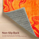 Ultra Soft Area Rug, Non Slip, Stain Resistant, Washable Area Rugs for Living Room, Bedroom, Minimalist Shag Textured Visual Appeal(Orange)