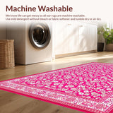 Ultra Soft Area Rug, Non Slip, Stain Resistant, Washable Area Rugs for Living Room, Bedroom, Playful Fluffy Wave Pattern(Pink)