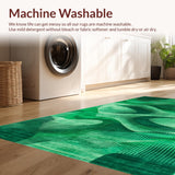 Ultra Soft Area Rug, Non Slip, Stain Resistant, Washable Area Rugs for Living Room, Bedroom, Chic Green Ombre Style(Green)