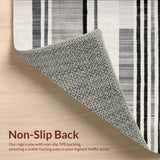 Ultra Soft Area Rug, Non Slip, Stain Resistant, Washable Area Rugs for Living Room, Bedroom, Textured Monochrome Carpet Bold Striped Floor Accent(Gray)