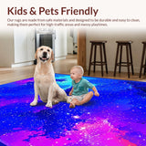 Ultra Soft Area Rug, Non Slip, Stain Resistant, Washable Area Rugs for Living Room, Bedroom, Transcendent Nebula Inspired Design(Blue)