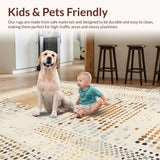 Ultra Soft Area Rug, Non Slip, Stain Resistant, Washable Area Rugs for Living Room, Bedroom, Luxe Off-White Contemporary Look(Beige)