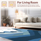 Enchanting Geometric Mountain Scene(Blue)