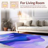 Ultra Soft Area Rug, Non Slip, Stain Resistant, Washable Area Rugs for Living Room, Bedroom, Gradient Playful Color Fusion(Purple)