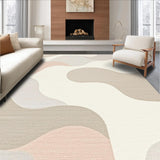 Beige Contemporary Ripple Effect Area Design(Beige)