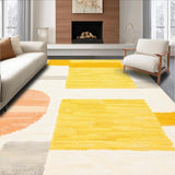 Ultra Soft Area Rug, Non Slip, Stain Resistant, Washable Area Rugs for Living Room, Bedroom, Soft Pastel Colorful Motif(Yellow)