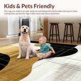 Ultra Soft Area Rug, Non Slip, Stain Resistant, Washable Area Rugs for Living Room, Bedroom, Chic Abstract Gold and Black Shapes(Gold)