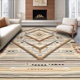 Ultra Soft Area Rug, Non Slip, Stain Resistant, Washable Area Rugs for Living Room, Bedroom, Stylish Natural Hues Medallion Style(Brown)