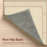 Ultra Soft Area Rug, Non Slip, Stain Resistant, Washable Area Rugs for Living Room, Bedroom, Neutral Tone Area Refined Traditional(Beige)
