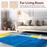 Ultra Soft Area Rug, Non Slip, Stain Resistant, Washable Area Rugs for Living Room, Bedroom, Bold Gradient Expressionist Style(Yellow)