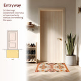 Ultra Soft Area Rug, Non Slip, Stain Resistant, Washable Area Rugs for Living Room, Bedroom, Striking Ogee Pattern in Neutral Palette(Beige)