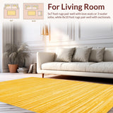 Ultra Soft Area Rug, Non Slip, Stain Resistant, Washable Area Rugs for Living Room, Bedroom, Lively Shaggy Warmth Accents(Yellow)