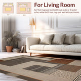 Ultra Soft Area Rug, Non Slip, Stain Resistant, Washable Area Rugs for Living Room, Bedroom, Rustic Earthy Animal Print Aesthetic(Gray)