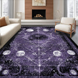 Ultra Soft Area Rug, Non Slip, Stain Resistant, Washable Area Rugs for Living Room, Bedroom, Haunted Manor Carpet Collection - Eerie Occult Rug Set - Dark Magic Decor(Purple)