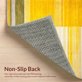 Ultra Soft Area Rug, Non Slip, Stain Resistant, Washable Area Rugs for Living Room, Bedroom, Vibrant Coastal Lattice Design(Yellow)