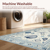 Coastal Shell Motif with Blue Hues(Blue)