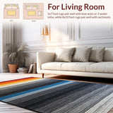 Ultra Soft Area Rug, Non Slip, Stain Resistant, Washable Area Rugs for Living Room, Bedroom, Rustic Textured Minimalist Design(Gray)