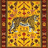 Ultra Soft Area Rug, Non Slip, Stain Resistant, Washable Area Rugs for Living Room, Bedroom, Cozy Rustic Yellow Animal Print(Yellow)