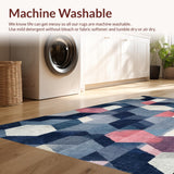 Ultra Soft Area Rug, Non Slip, Stain Resistant, Washable Area Rugs for Living Room, Bedroom, Versatile Foldable Easy-Clean Eco-Friendly Home Décor Accent Piece(Blue)