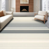 Modern Beige Runner Non Slip Hallway with Striped Design(Beige)
