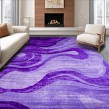 Ultra Soft Area Rug, Non Slip, Stain Resistant, Washable Area Rugs for Living Room, Bedroom, Chic Modern Pastel Fusion(Purple)