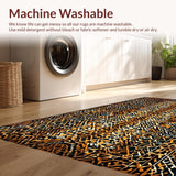 Ultra Soft Area Rug, Non Slip, Stain Resistant, Washable Area Rugs for Living Room, Bedroom, Earthy Toned Wild Spirit(Orange)