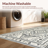 Ultra Soft Area Rug, Non Slip, Stain Resistant, Washable Area Rugs for Living Room, Bedroom, Sleek Monochrome Diamond Arrangement(Gray)