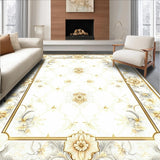 Ultra Soft Area Rug, Non Slip, Stain Resistant, Washable Area Rugs for Living Room, Bedroom, Luxury White Bathroom(Beige)