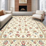 Ultra Soft Area Rug, Non Slip, Stain Resistant, Washable Area Rugs for Living Room, Bedroom, Elegant Floral Area with Beige and Colorful Accents(Ivory)