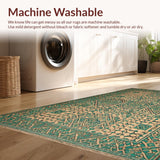 Ultra Soft Area Rug, Non Slip, Stain Resistant, Washable Area Rugs for Living Room, Bedroom, Rustic Modern Trellis Aesthetic(Beige)