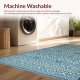 Ultra Soft Area Rug, Non Slip, Stain Resistant, Washable Area Rugs for Living Room, Bedroom, Elegant Blue Geometric Elegance(Blue)