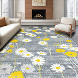 Ultra Soft Area Rug, Non Slip, Stain Resistant, Washable Area Rugs for Living Room, Bedroom, Trendy Playful Petal Palette(Gray)