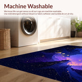 Ultra Soft Area Rug, Non Slip, Stain Resistant, Washable Area Rugs for Living Room, Bedroom, Celestial Nebula Abstract Aesthetic(Blue)