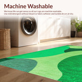Ultra Soft Area Rug, Non Slip, Stain Resistant, Washable Area Rugs for Living Room, Bedroom, Irregular Shape Entryway Pet-Friendly Carpet(Green)