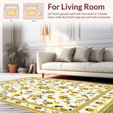 Vintage Floral Beige Area(White)