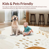 Ultra Soft Area Rug, Non Slip, Stain Resistant, Washable Area Rugs for Living Room, Bedroom, Warm Beige Boho with Gentle Mottled Design and Natural Color Harmony(Beige)