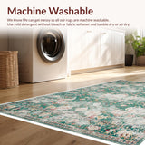 Ultra Soft Area Rug, Non Slip, Stain Resistant, Washable Area Rugs for Living Room, Bedroom, Distressed Sage Green Living Room Boho Carpet(Beige)