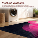 Ultra Soft Area Rug, Non Slip, Stain Resistant, Washable Area Rugs for Living Room, Bedroom, Gradient Black Pink Abstract Aesthetic(Pink)