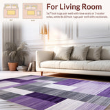Ultra Soft Area Rug, Non Slip, Stain Resistant, Washable Area Rugs for Living Room, Bedroom, Rustic Purple Grey Blend(Purple)