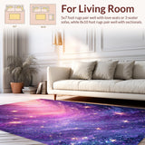 Ultra Soft Area Rug, Non Slip, Stain Resistant, Washable Area Rugs for Living Room, Bedroom, Chic Pink Purple Tie Dye Nursery Rug(Purple)