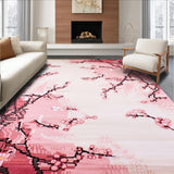 Ultra Soft Area Rug, Non Slip, Stain Resistant, Washable Area Rugs for Living Room, Bedroom, Artistic Minimalist Cherry Design(Pink)