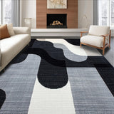 Ultra Soft Area Rug, Non Slip, Stain Resistant, Washable Area Rugs for Living Room, Bedroom, Elegant Minimalist Geometric Print(Black)