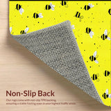 Ultra Soft Area Rug, Non Slip, Stain Resistant, Washable Area Rugs for Living Room, Bedroom, Vibrant Honeycomb Patterned Mat(Yellow)