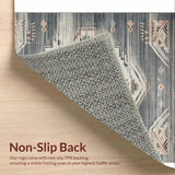 Ultra Soft Area Rug, Non Slip, Stain Resistant, Washable Area Rugs for Living Room, Bedroom, Elegant Distressed Vintage Motif(Gray)