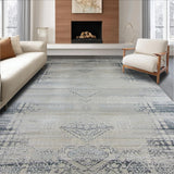 Ultra Soft Area Rug, Non Slip, Stain Resistant, Washable Area Rugs for Living Room, Bedroom, Abstract Slate Geometric Fusion(Gray)