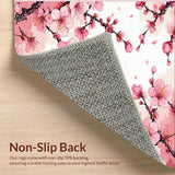 Ultra Soft Area Rug, Non Slip, Stain Resistant, Washable Area Rugs for Living Room, Bedroom, Rustic Springtime Floral Charm(Pink)