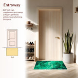 Ultra Soft Area Rug, Non Slip, Stain Resistant, Washable Area Rugs for Living Room, Bedroom, Artistic Shaggy Color Fusion(Green)